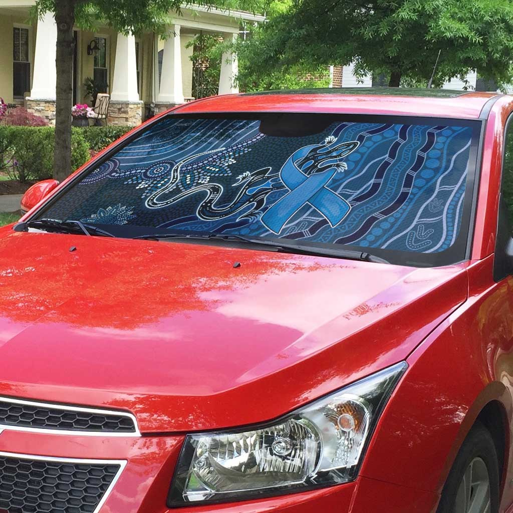 Autism Awareness Auto Sun Shade Hope Ribbon And Aboriginal Patterns