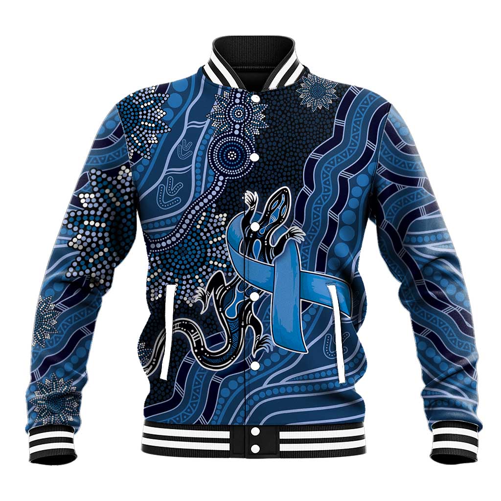 Personalised Autism Awareness Baseball Jacket Hope Ribbon And Aboriginal Patterns