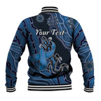 Personalised Autism Awareness Baseball Jacket Hope Ribbon And Aboriginal Patterns