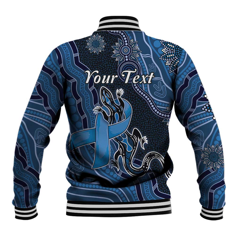 Personalised Autism Awareness Baseball Jacket Hope Ribbon And Aboriginal Patterns