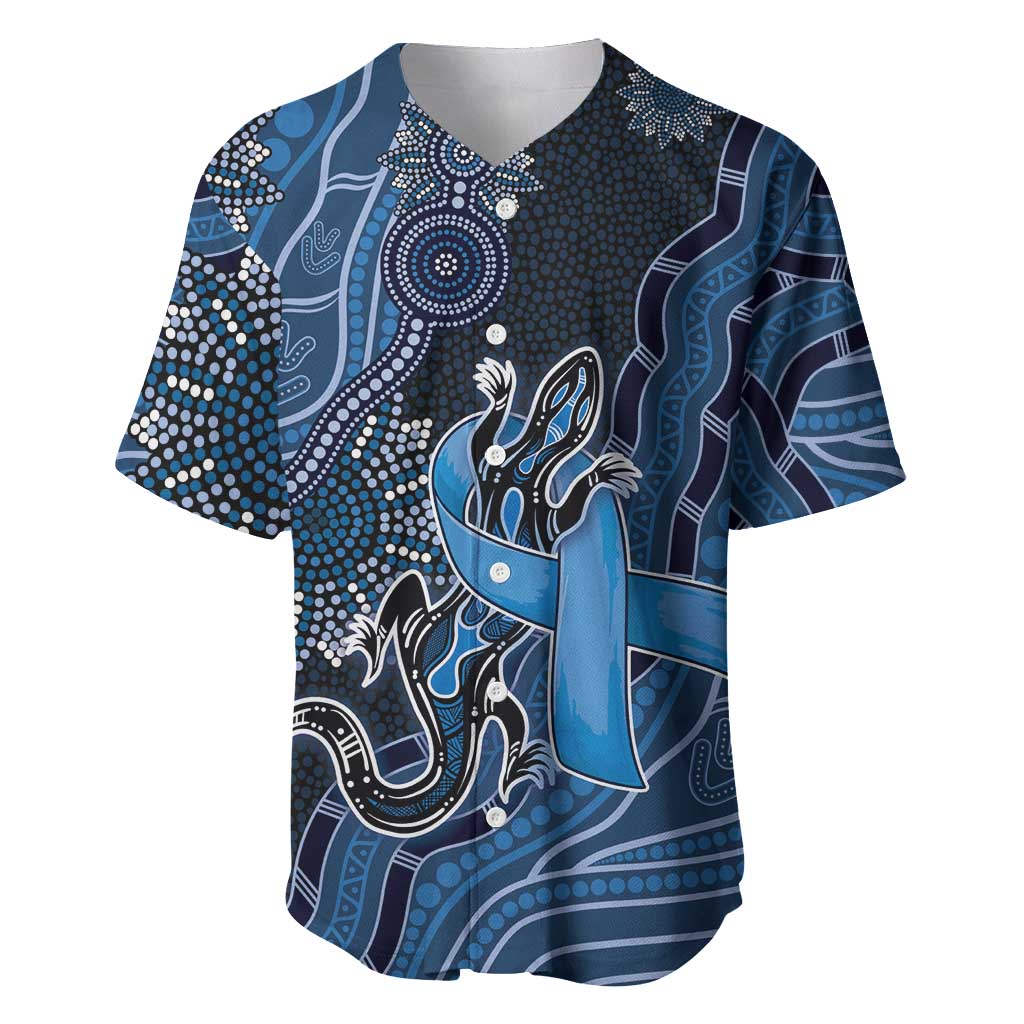Personalised Autism Awareness Baseball Jersey Hope Ribbon And Aboriginal Patterns