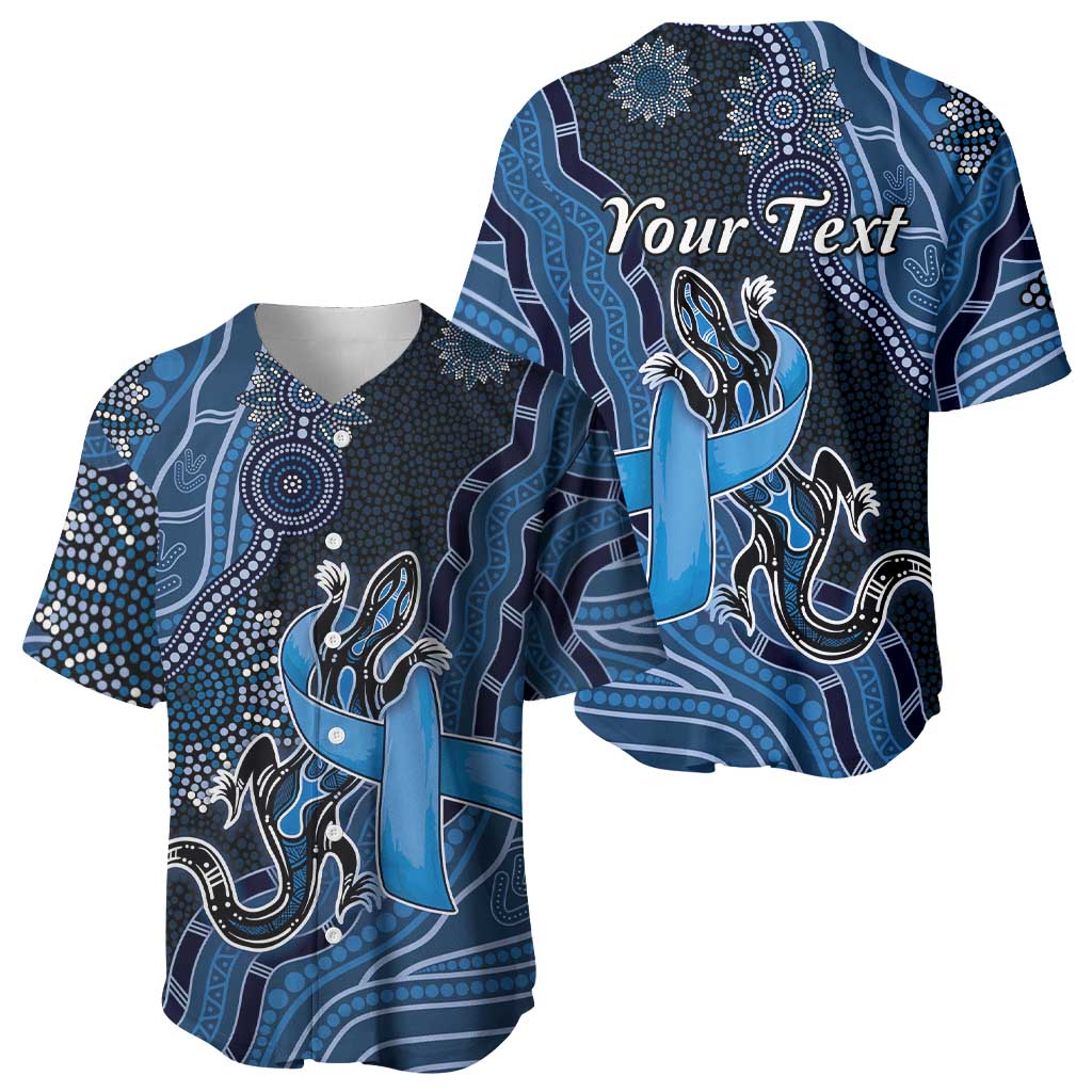 Personalised Autism Awareness Baseball Jersey Hope Ribbon And Aboriginal Patterns