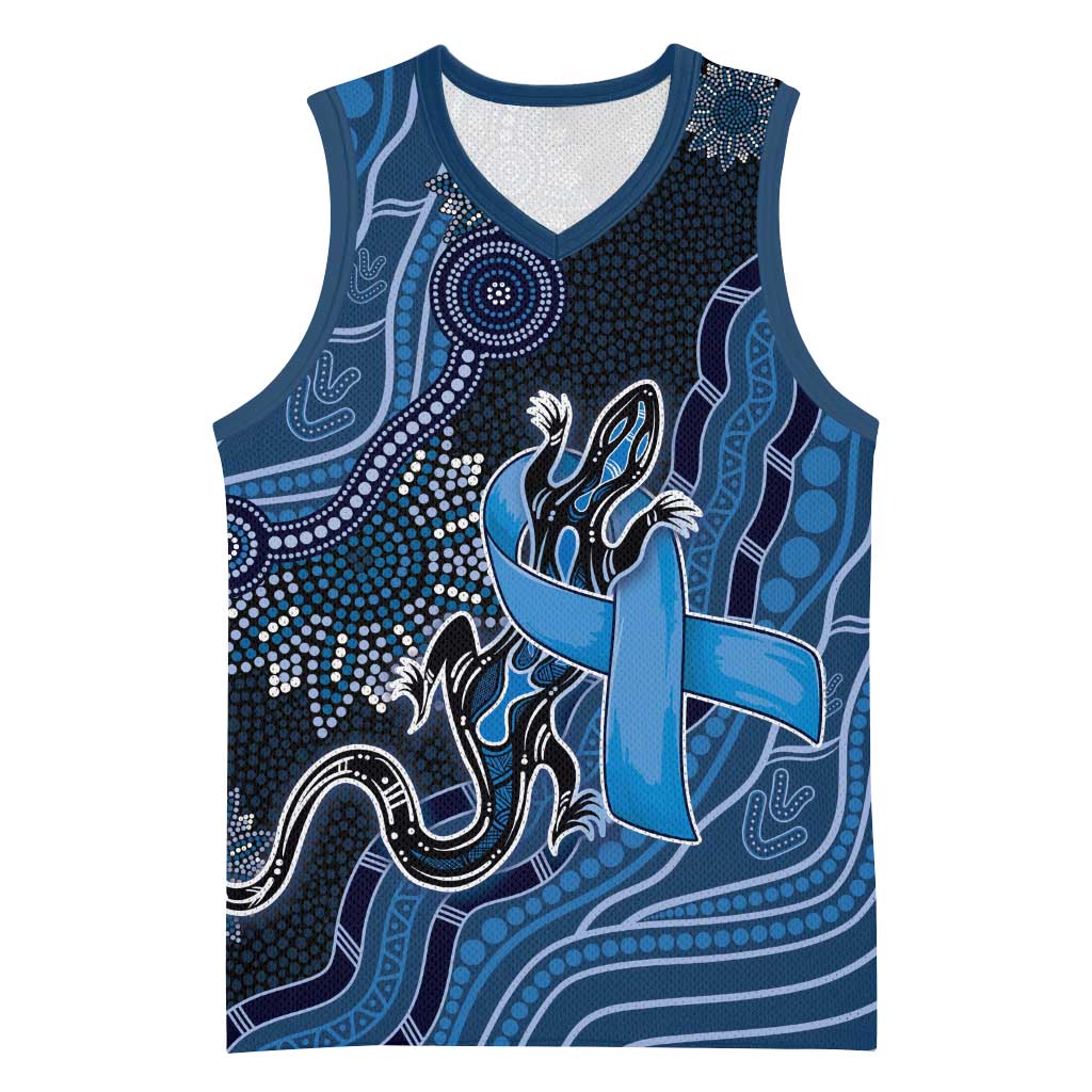 Personalised Autism Awareness Basketball Jersey Hope Ribbon And Aboriginal Patterns
