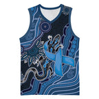 Personalised Autism Awareness Basketball Jersey Hope Ribbon And Aboriginal Patterns