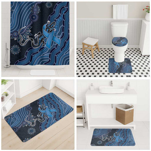 Autism Awareness Bathroom Set Hope Ribbon And Aboriginal Patterns