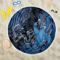 Autism Awareness Beach Blanket Hope Ribbon And Aboriginal Patterns