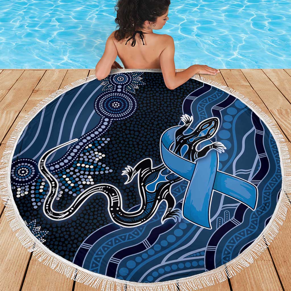 Autism Awareness Beach Blanket Hope Ribbon And Aboriginal Patterns