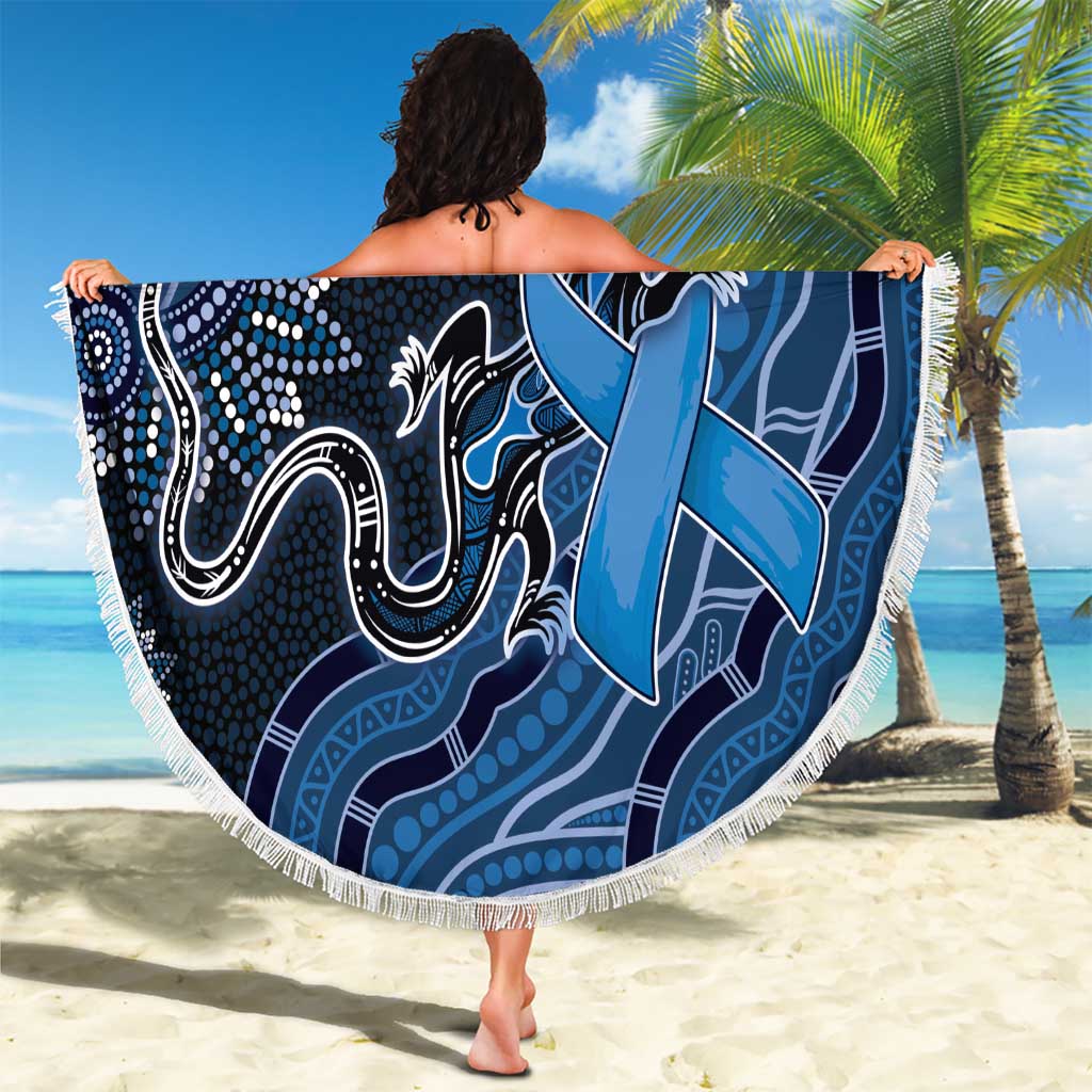 Autism Awareness Beach Blanket Hope Ribbon And Aboriginal Patterns