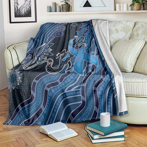 Autism Awareness Blanket Hope Ribbon And Aboriginal Patterns