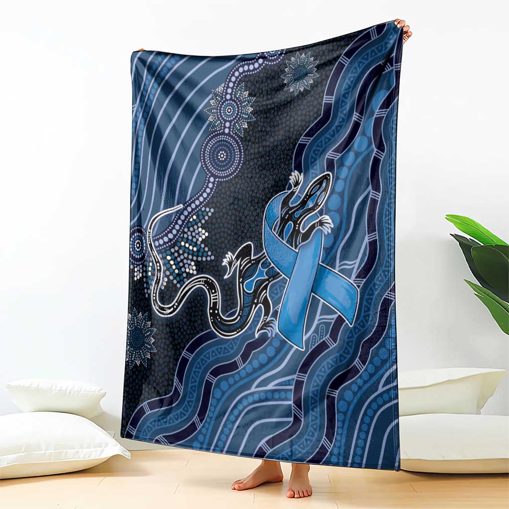 Autism Awareness Blanket Hope Ribbon And Aboriginal Patterns
