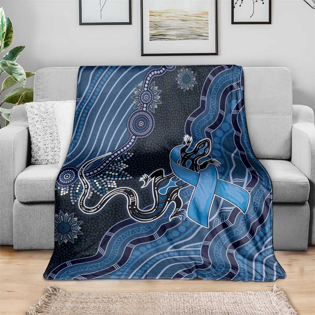 Autism Awareness Blanket Hope Ribbon And Aboriginal Patterns