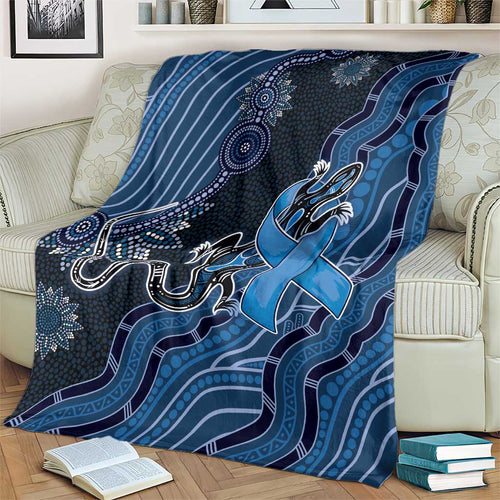Autism Awareness Blanket Hope Ribbon And Aboriginal Patterns