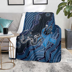 Autism Awareness Blanket Hope Ribbon And Aboriginal Patterns
