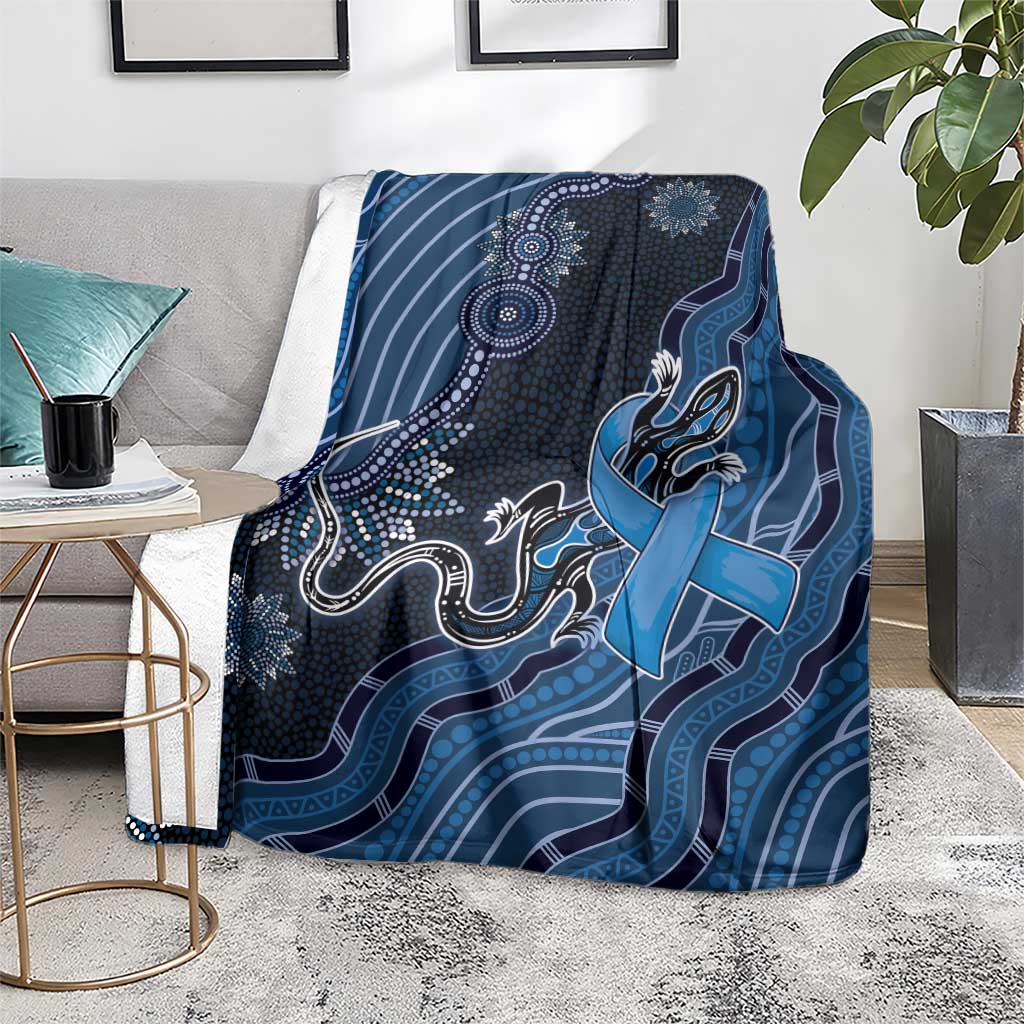 Autism Awareness Blanket Hope Ribbon And Aboriginal Patterns
