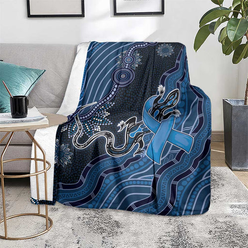 Autism Awareness Blanket Hope Ribbon And Aboriginal Patterns