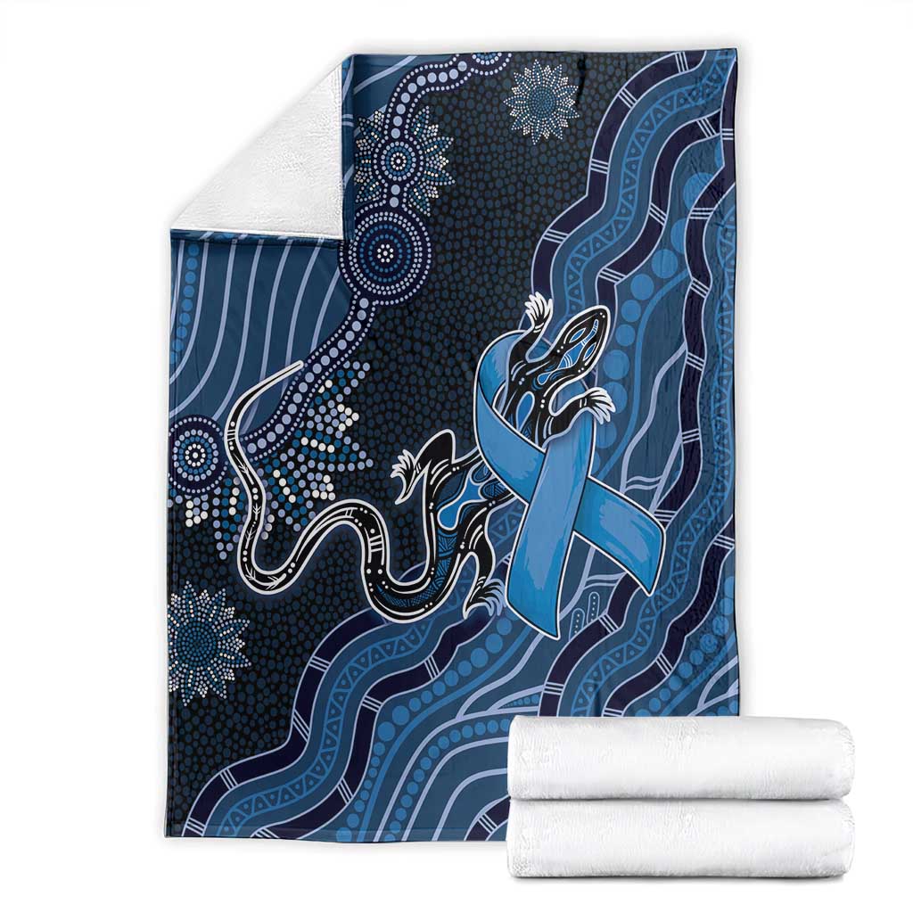 Autism Awareness Blanket Hope Ribbon And Aboriginal Patterns