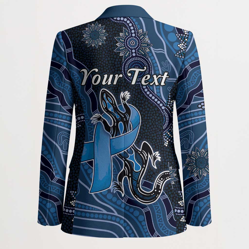 Personalised Autism Awareness Blazer Hope Ribbon And Aboriginal Patterns