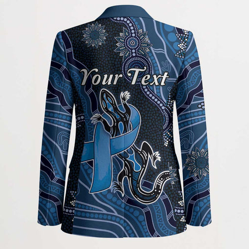 Personalised Autism Awareness Blazer Hope Ribbon And Aboriginal Patterns