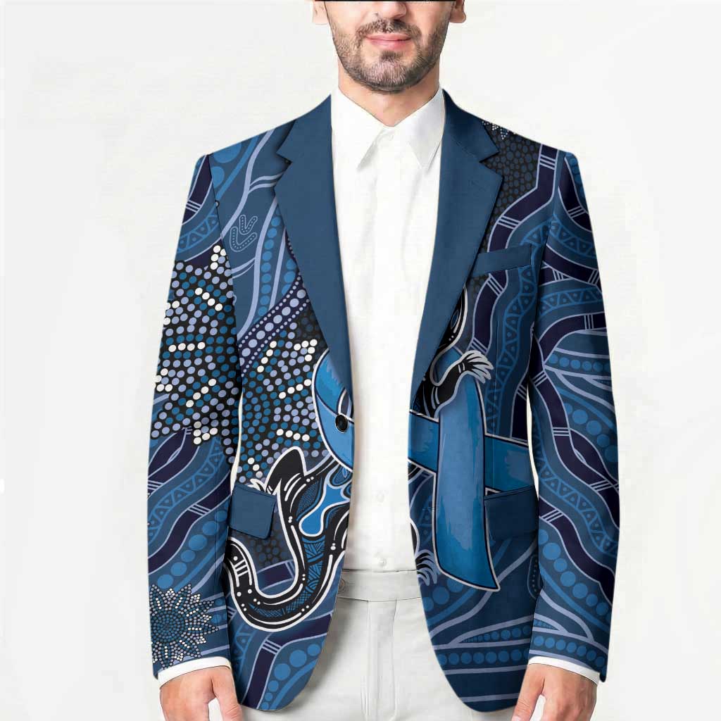 Personalised Autism Awareness Blazer Hope Ribbon And Aboriginal Patterns