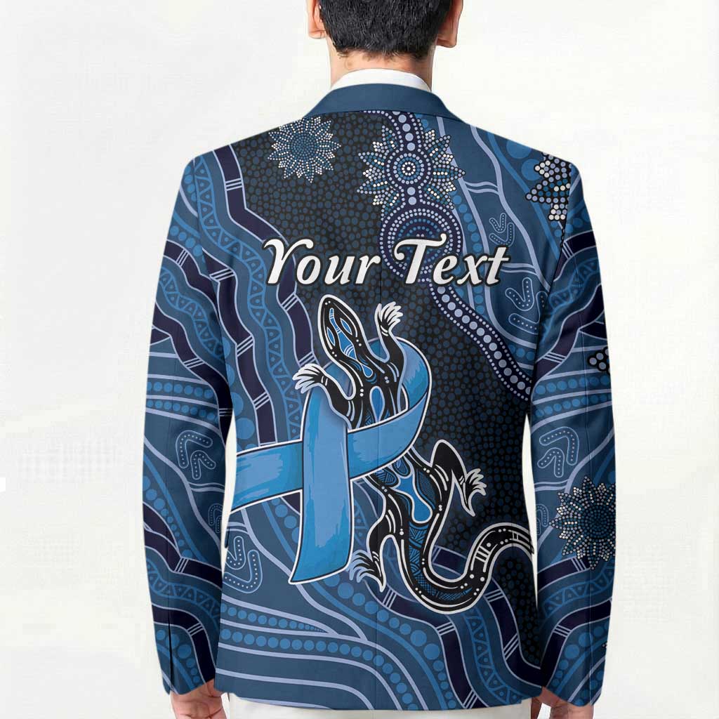 Personalised Autism Awareness Blazer Hope Ribbon And Aboriginal Patterns