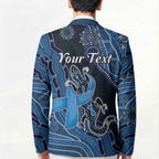 Personalised Autism Awareness Blazer Hope Ribbon And Aboriginal Patterns