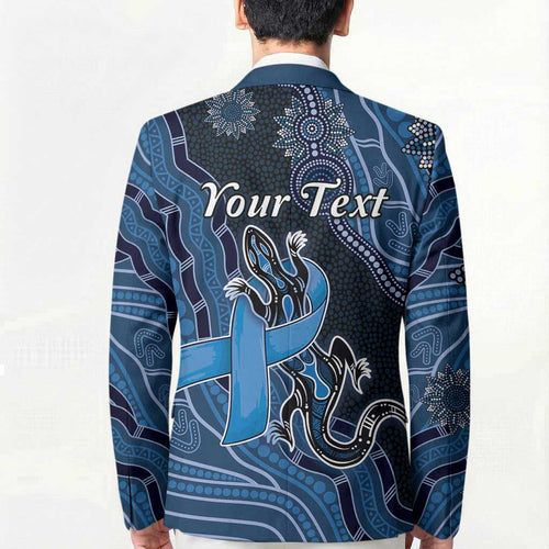 Personalised Autism Awareness Blazer Hope Ribbon And Aboriginal Patterns