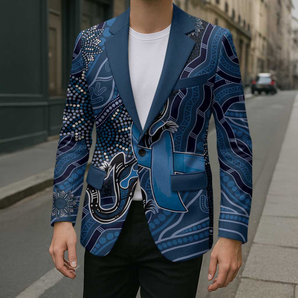 Personalised Autism Awareness Blazer Hope Ribbon And Aboriginal Patterns