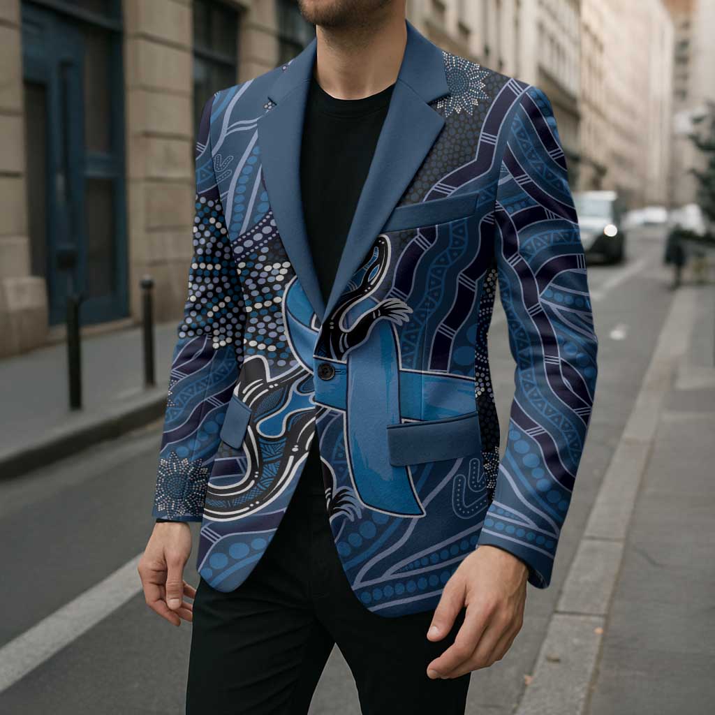 Personalised Autism Awareness Blazer Hope Ribbon And Aboriginal Patterns