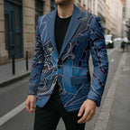 Personalised Autism Awareness Blazer Hope Ribbon And Aboriginal Patterns