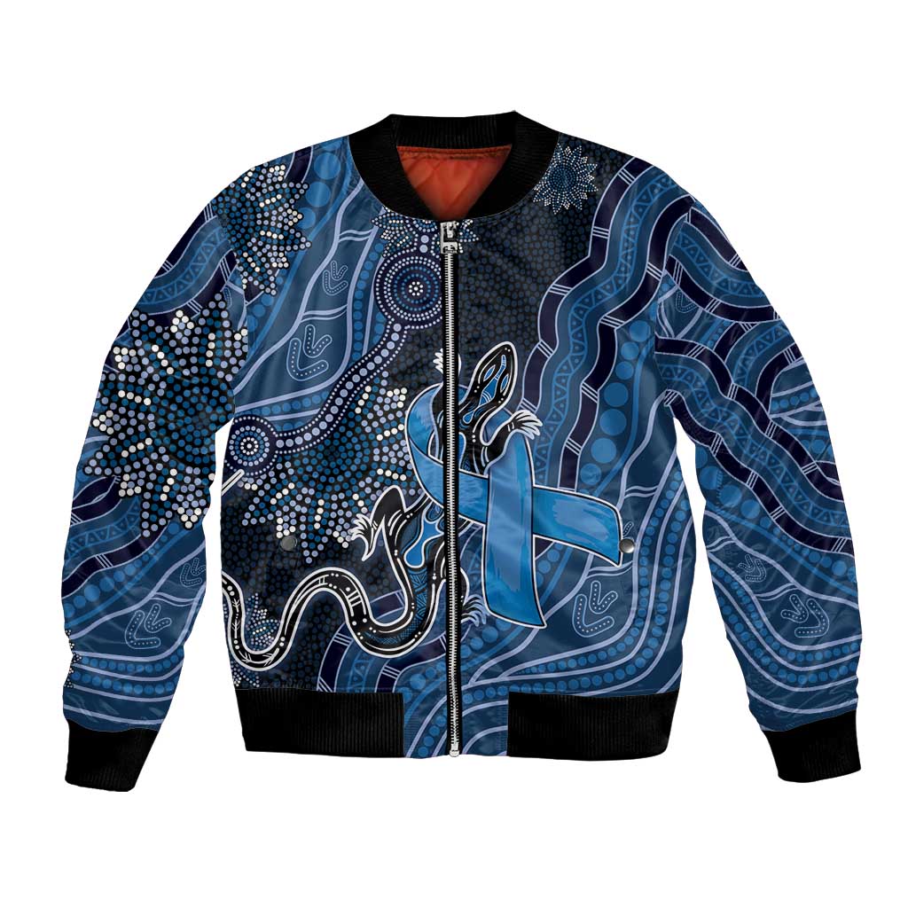 Personalised Autism Awareness Bomber Jacket Hope Ribbon And Aboriginal Patterns