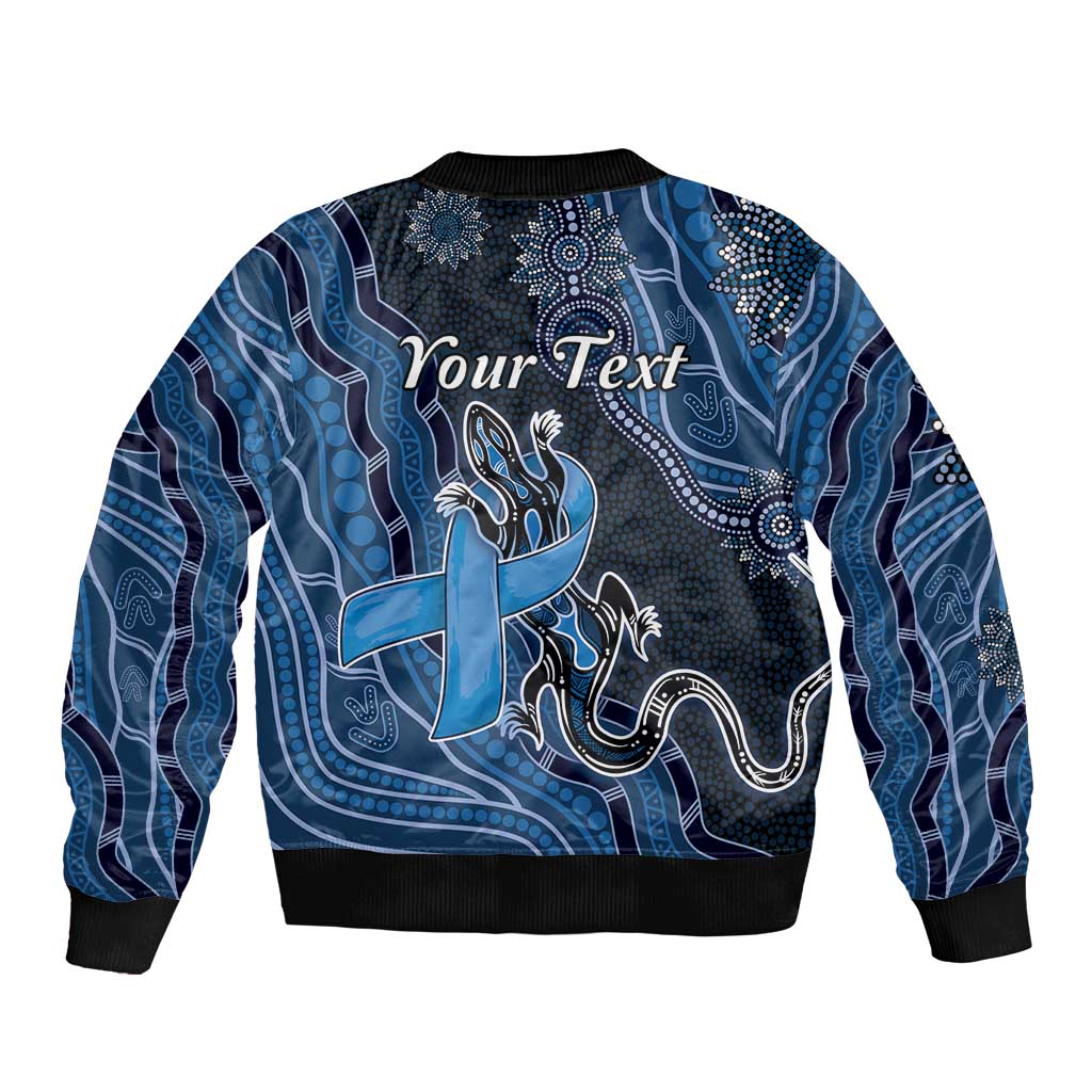 Personalised Autism Awareness Bomber Jacket Hope Ribbon And Aboriginal Patterns
