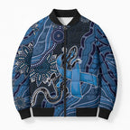 Personalised Autism Awareness Bomber Puffer Jacket Hope Ribbon And Aboriginal Patterns