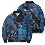 Personalised Autism Awareness Bomber Puffer Jacket Hope Ribbon And Aboriginal Patterns