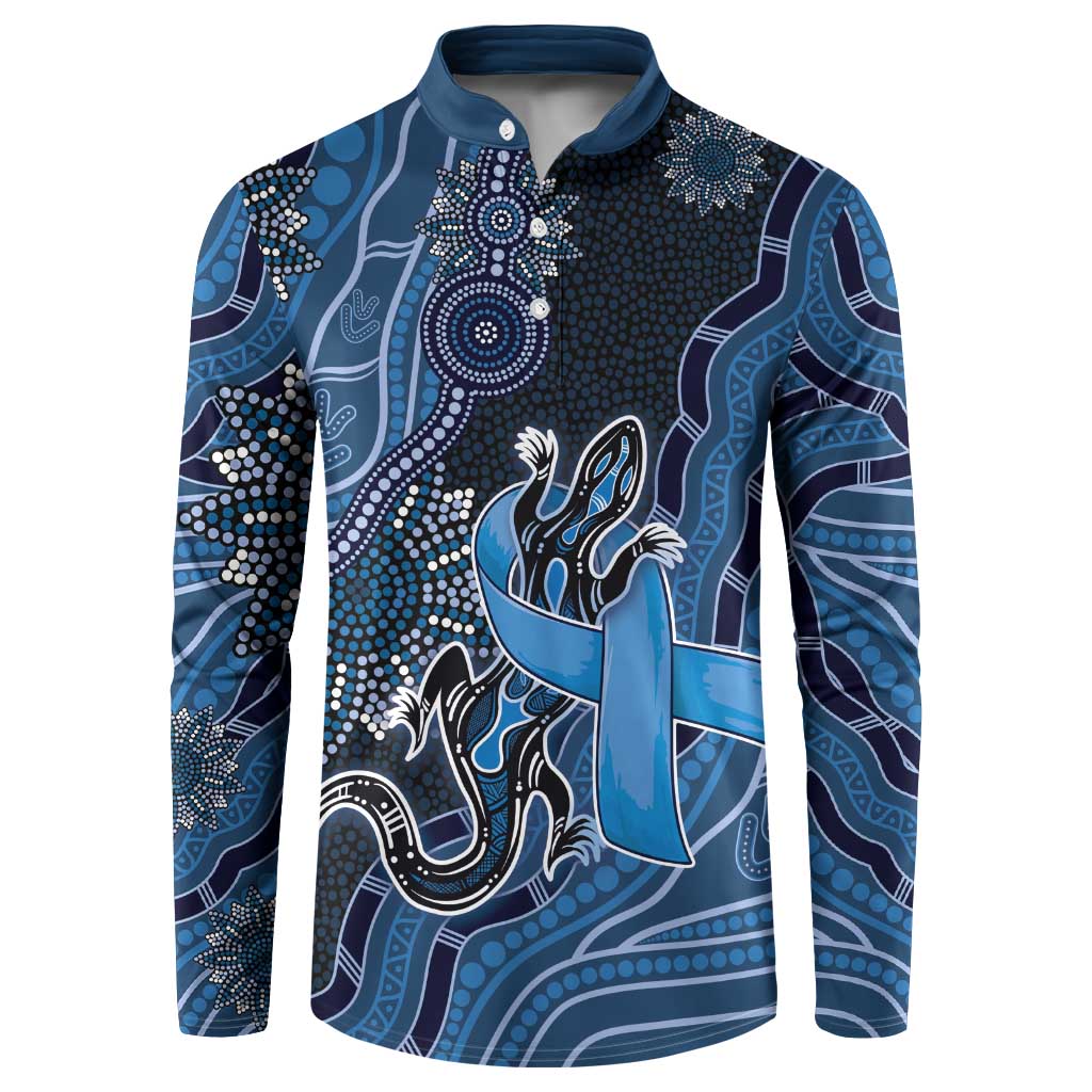 Personalised Autism Awareness Button Sweatshirt Hope Ribbon And Aboriginal Patterns