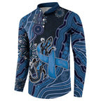 Personalised Autism Awareness Button Sweatshirt Hope Ribbon And Aboriginal Patterns