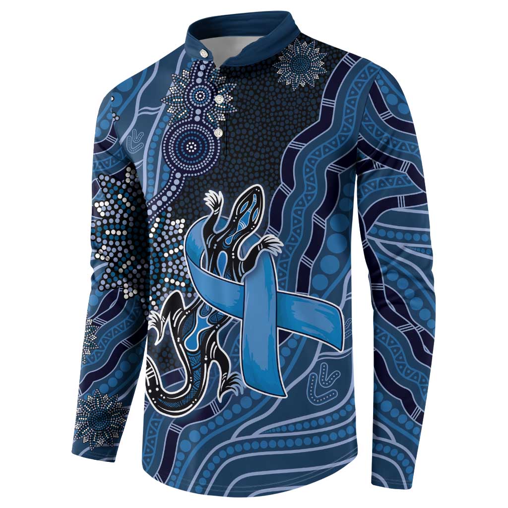 Personalised Autism Awareness Button Sweatshirt Hope Ribbon And Aboriginal Patterns