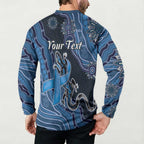 Personalised Autism Awareness Button Sweatshirt Hope Ribbon And Aboriginal Patterns