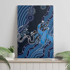 Autism Awareness Canvas Wall Art Hope Ribbon And Aboriginal Patterns