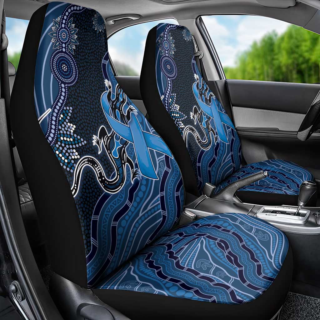 Autism Awareness Car Seat Cover Hope Ribbon And Aboriginal Patterns