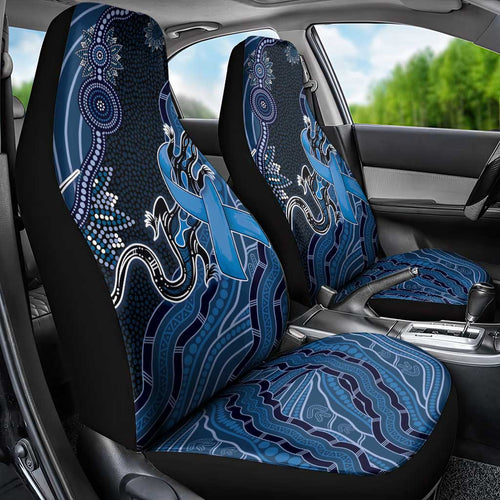 Autism Awareness Car Seat Cover Hope Ribbon And Aboriginal Patterns