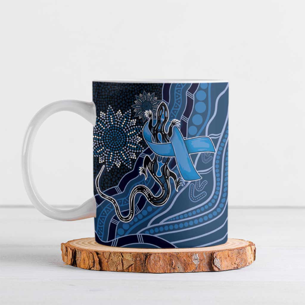 Personalised Autism Awareness Ceramic Mug Hope Ribbon And Aboriginal Patterns