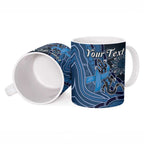 Personalised Autism Awareness Ceramic Mug Hope Ribbon And Aboriginal Patterns