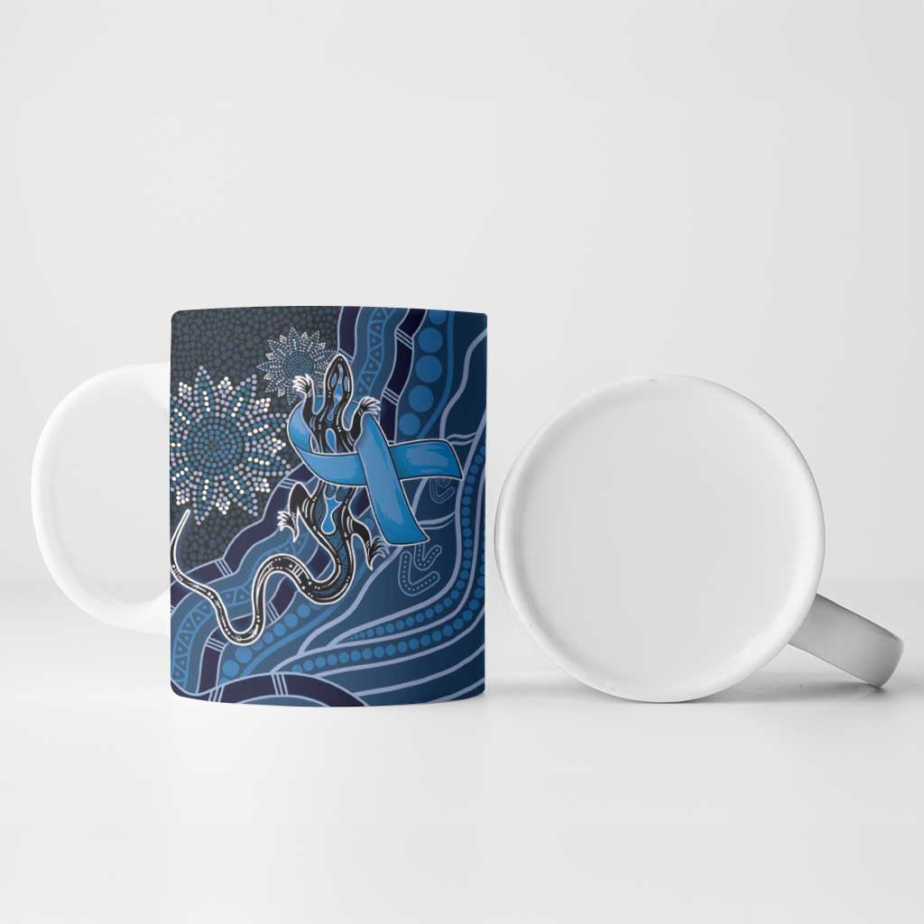 Personalised Autism Awareness Ceramic Mug Hope Ribbon And Aboriginal Patterns