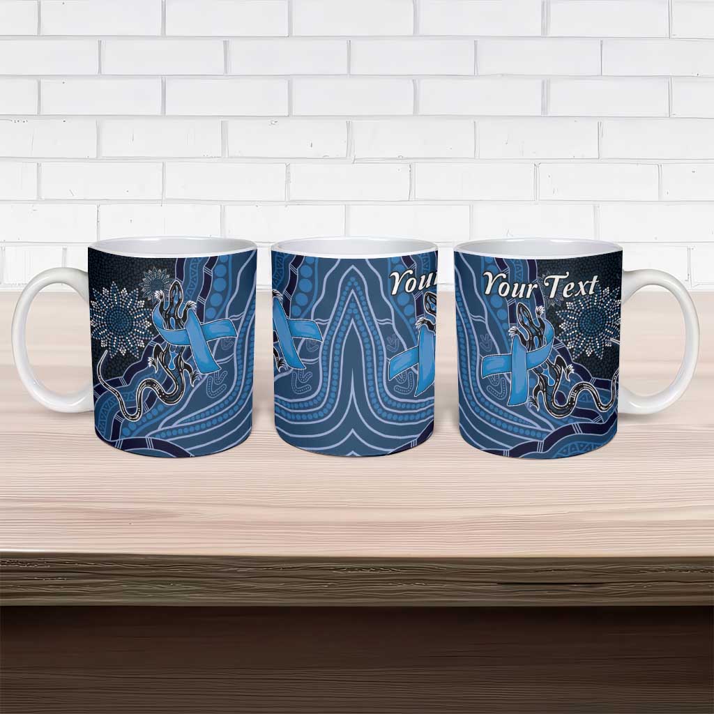 Personalised Autism Awareness Ceramic Mug Hope Ribbon And Aboriginal Patterns