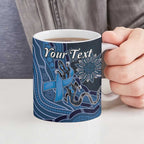 Personalised Autism Awareness Ceramic Mug Hope Ribbon And Aboriginal Patterns