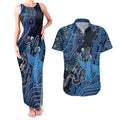 Personalised Autism Awareness Couples Matching Tank Maxi Dress and Hawaiian Shirt Hope Ribbon And Aboriginal Patterns
