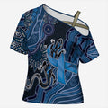 Personalised Autism Awareness Cross Shoulder Shirt Hope Ribbon And Aboriginal Patterns