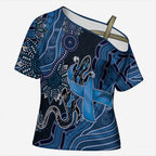 Personalised Autism Awareness Cross Shoulder Shirt Hope Ribbon And Aboriginal Patterns