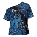 Personalised Autism Awareness Cross Shoulder Shirt Hope Ribbon And Aboriginal Patterns