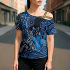Personalised Autism Awareness Cross Shoulder Shirt Hope Ribbon And Aboriginal Patterns